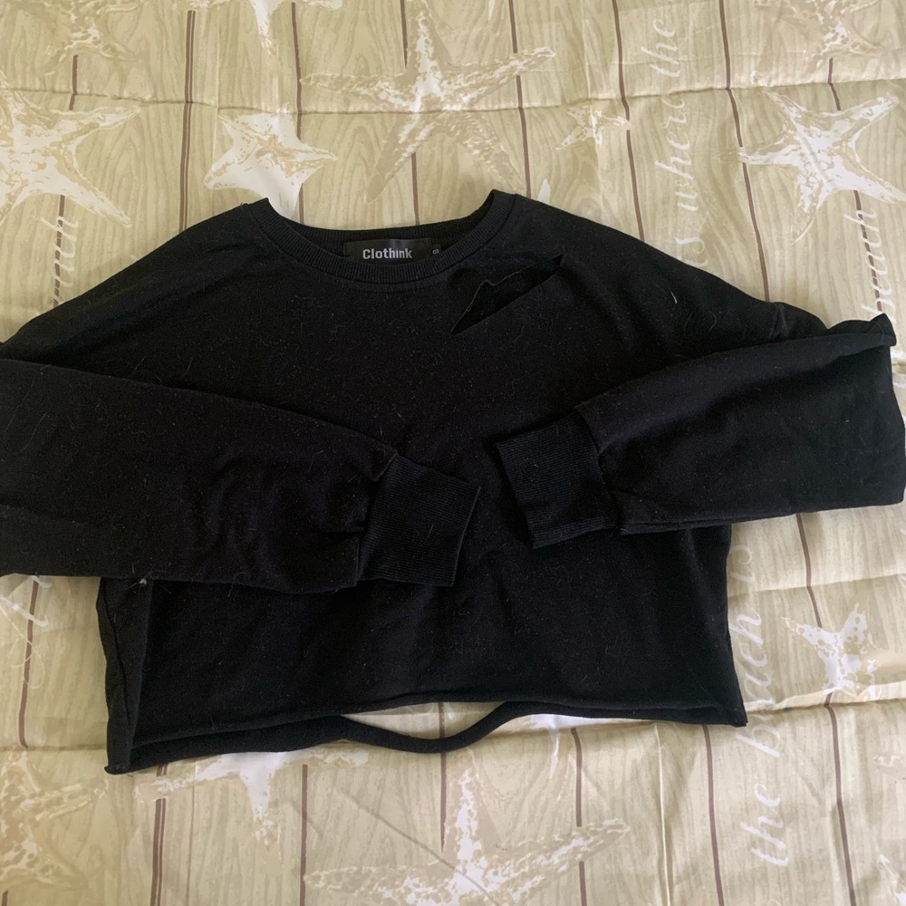 Ripped cropped sweatshirt